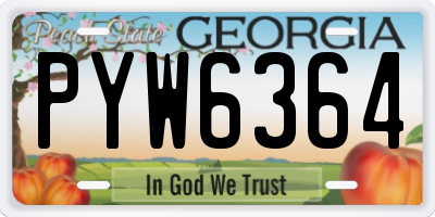 GA license plate PYW6364