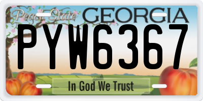 GA license plate PYW6367