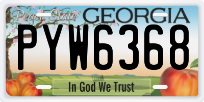 GA license plate PYW6368