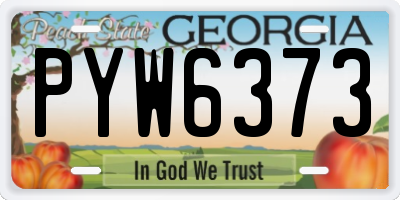 GA license plate PYW6373
