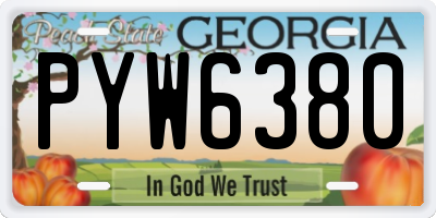 GA license plate PYW6380
