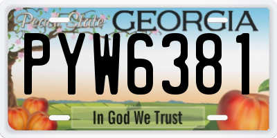 GA license plate PYW6381