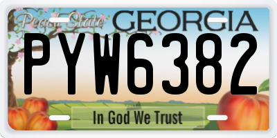 GA license plate PYW6382