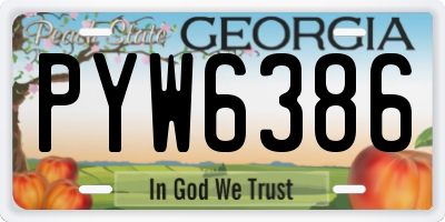 GA license plate PYW6386