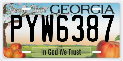GA license plate PYW6387