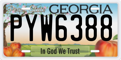 GA license plate PYW6388