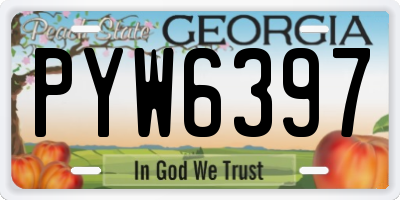 GA license plate PYW6397