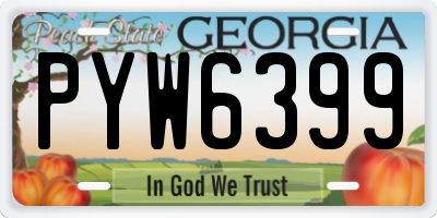 GA license plate PYW6399