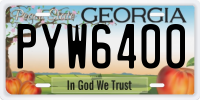 GA license plate PYW6400