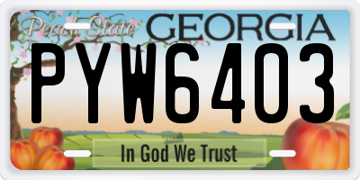 GA license plate PYW6403