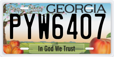 GA license plate PYW6407