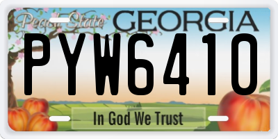 GA license plate PYW6410