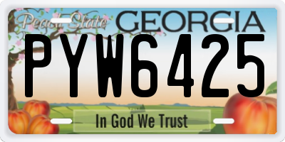 GA license plate PYW6425