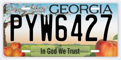 GA license plate PYW6427