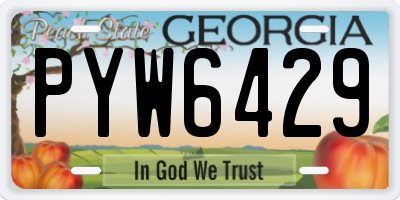 GA license plate PYW6429