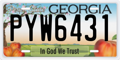 GA license plate PYW6431