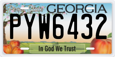GA license plate PYW6432