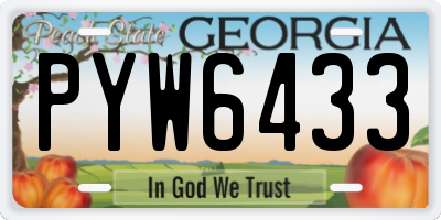 GA license plate PYW6433