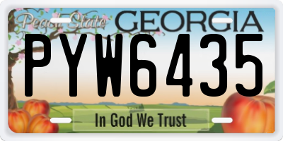 GA license plate PYW6435