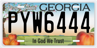 GA license plate PYW6444