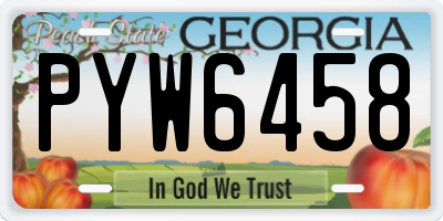 GA license plate PYW6458