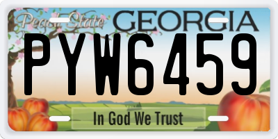 GA license plate PYW6459