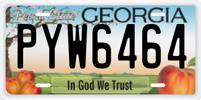 GA license plate PYW6464