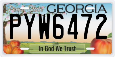 GA license plate PYW6472