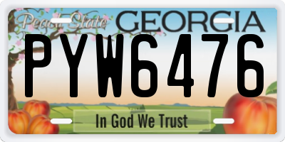 GA license plate PYW6476