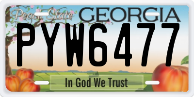 GA license plate PYW6477