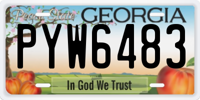 GA license plate PYW6483