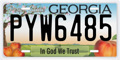 GA license plate PYW6485
