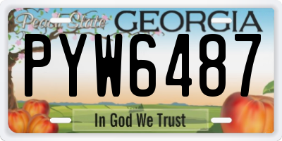 GA license plate PYW6487