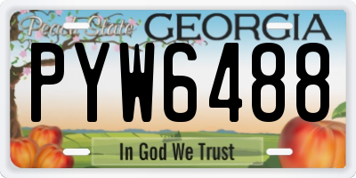 GA license plate PYW6488