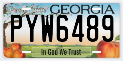 GA license plate PYW6489