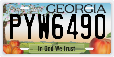GA license plate PYW6490
