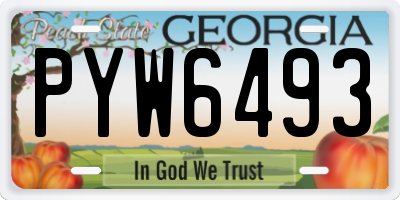 GA license plate PYW6493