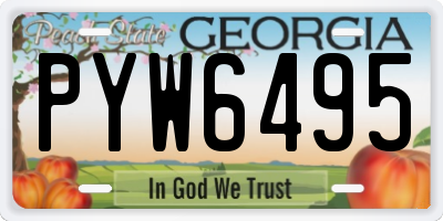GA license plate PYW6495