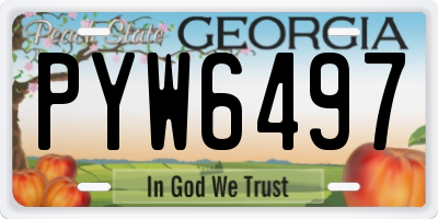 GA license plate PYW6497
