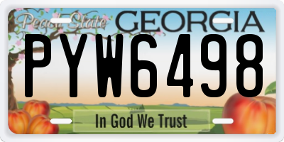 GA license plate PYW6498