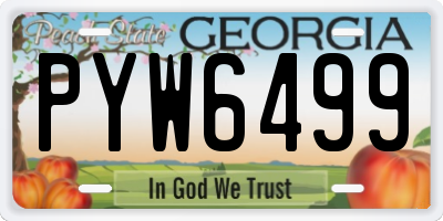 GA license plate PYW6499