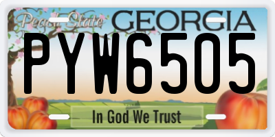 GA license plate PYW6505