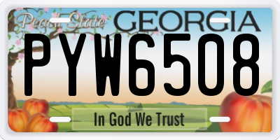 GA license plate PYW6508
