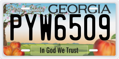 GA license plate PYW6509
