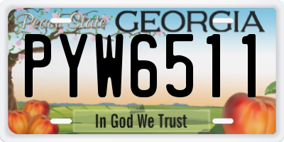 GA license plate PYW6511