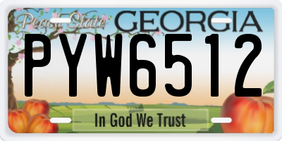 GA license plate PYW6512