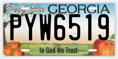 GA license plate PYW6519