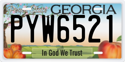 GA license plate PYW6521