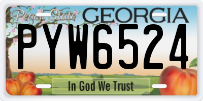 GA license plate PYW6524