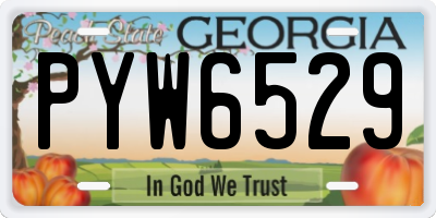 GA license plate PYW6529
